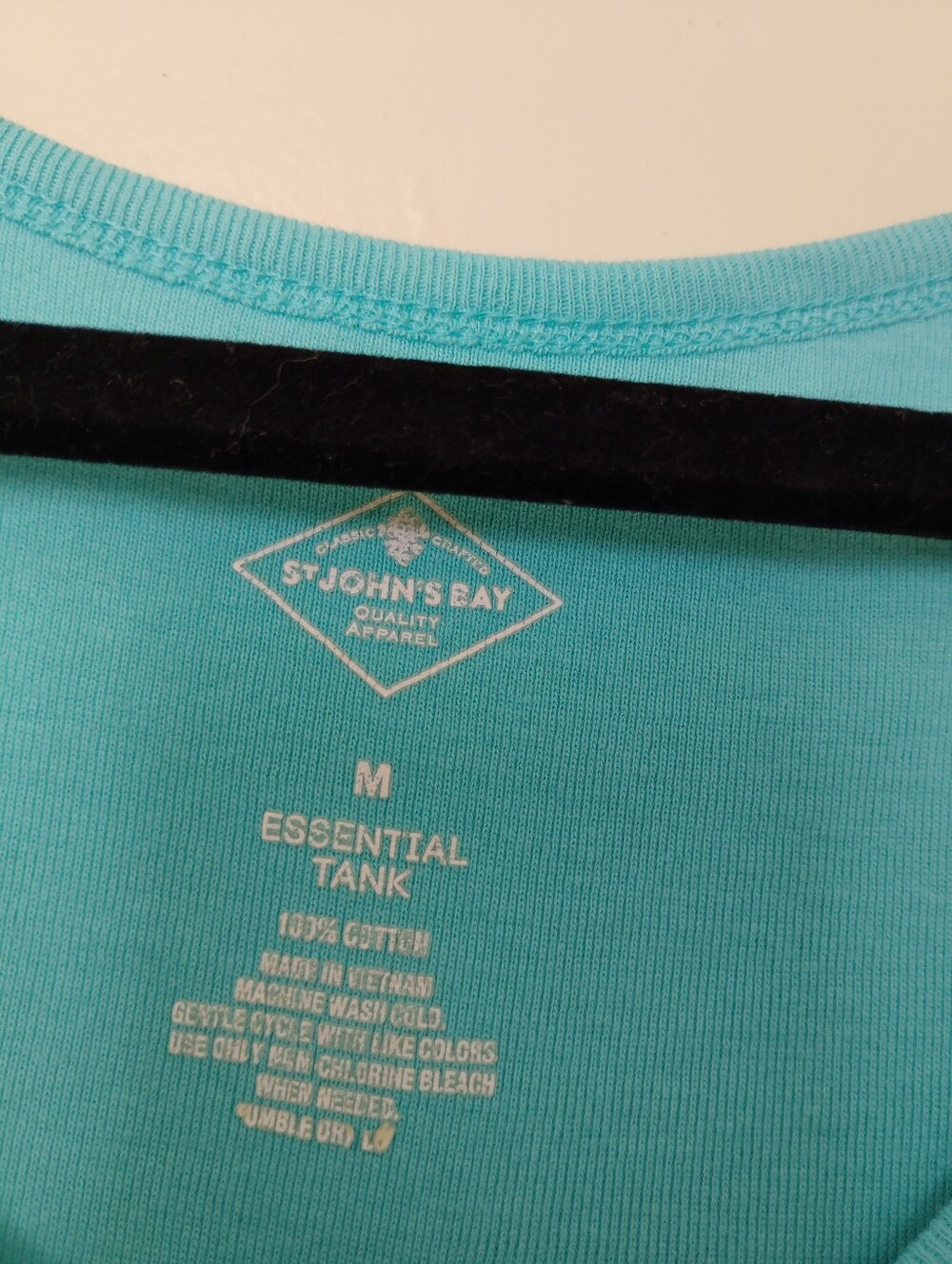 St. Johns Bay 100% Cotton Women's Turquoise Tank Top - Picture 3 of 5